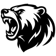 Angry Grizzly Bear Head DXF File – CNC Cutting Design | AWBEAR29