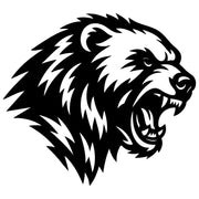 Angry Grizzly Bear Head DXF File – CNC Cutting Design | AWBEAR3