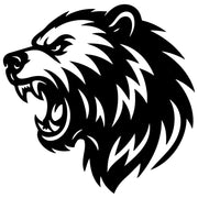 Angry Grizzly Bear Head DXF File – CNC Cutting Design | AWBEAR33