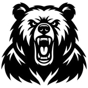 Angry Grizzly Bear Head DXF File – CNC Cutting Design | AWBEAR37