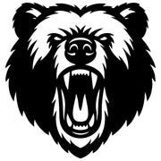 Angry Grizzly Bear Head DXF File – CNC Cutting Design | AWBEAR39