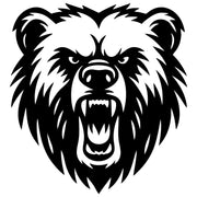 Angry Grizzly Bear Head DXF File – CNC Cutting Design | AWBEAR4