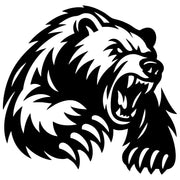 Angry Grizzly Bear Head DXF File – CNC Cutting Design | AWBEAR43