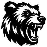 Angry Grizzly Bear Head DXF File – CNC Cutting Design | AWBEAR45