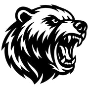 Angry Grizzly Bear Head DXF File – CNC Cutting Design | AWBEAR47