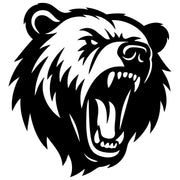 Angry Grizzly Bear Head DXF File – CNC Cutting Design | AWBEAR49