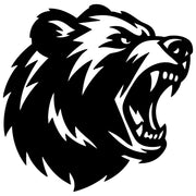 Angry Grizzly Bear Head DXF File – CNC Cutting Design | AWBEAR50