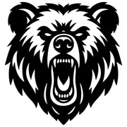 Angry Grizzly Bear Head DXF File – CNC Cutting Design | AWBEAR51