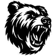 Angry Grizzly Bear Head DXF File – CNC Cutting Design | AWBEAR53