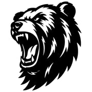 Angry Grizzly Bear Head DXF File – CNC Cutting Design | AWBEAR54