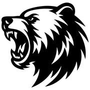 Angry Grizzly Bear Head DXF File – CNC Cutting Design | AWBEAR55