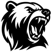 Angry Grizzly Bear Head DXF File – CNC Cutting Design | AWBEAR56