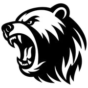 Angry Grizzly Bear Head DXF File – CNC Cutting Design | AWBEAR57