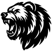 Angry Grizzly Bear Head DXF File – CNC Cutting Design | AWBEAR60