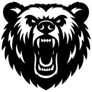 Angry Grizzly Bear Head DXF File – CNC Cutting Design | AWBEAR61