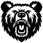 Angry Grizzly Bear Head DXF File – CNC Cutting Design | AWBEAR62