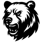 Angry Grizzly Bear Head DXF File – CNC Cutting Design | AWBEAR63