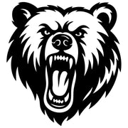 Angry Grizzly Bear Head DXF File – CNC Cutting Design | AWBEAR65