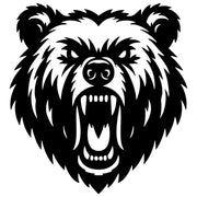Angry Grizzly Bear Head DXF File – CNC Cutting Design | AWBEAR68