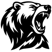 Angry Grizzly Bear Head DXF File – CNC Cutting Design | AWBEAR70