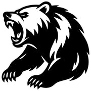 Angry Grizzly Bear Head DXF File – CNC Cutting Design | AWBEAR73