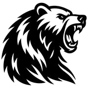 Angry Grizzly Bear Head DXF File – CNC Cutting Design | AWBEAR74