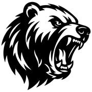 Angry Grizzly Bear Head DXF File – CNC Cutting Design | AWBEAR78