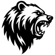 Angry Grizzly Bear Head DXF File – CNC Cutting Design | AWBEAR8