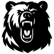 Angry Grizzly Bear Head DXF File – CNC Cutting Design | AWBEAR83