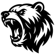 Angry Grizzly Bear Head DXF File – CNC Cutting Design | AWBEAR89