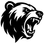 Angry Grizzly Bear Head DXF File – CNC Cutting Design | AWBEAR90