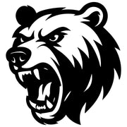Angry Grizzly Bear Head DXF File – CNC Cutting Design | AWBEAR91