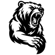 Angry Grizzly Bear Head DXF File – CNC Cutting Design | AWBEAR96