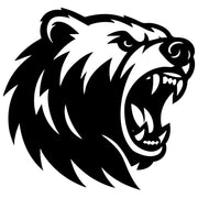 Angry Grizzly Bear Head DXF File – CNC Cutting Design | AWBEAR97