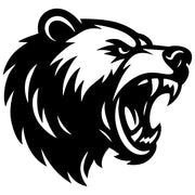 Angry Grizzly Bear Head DXF File – CNC Cutting Design | AWBEAR99