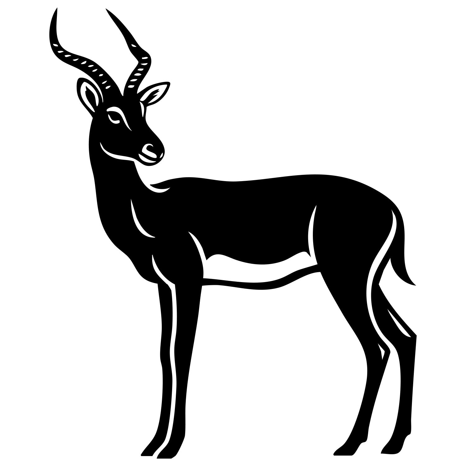 Antelope Silhouette DXF File – CNC Cutting Design | AWANTELOPE1