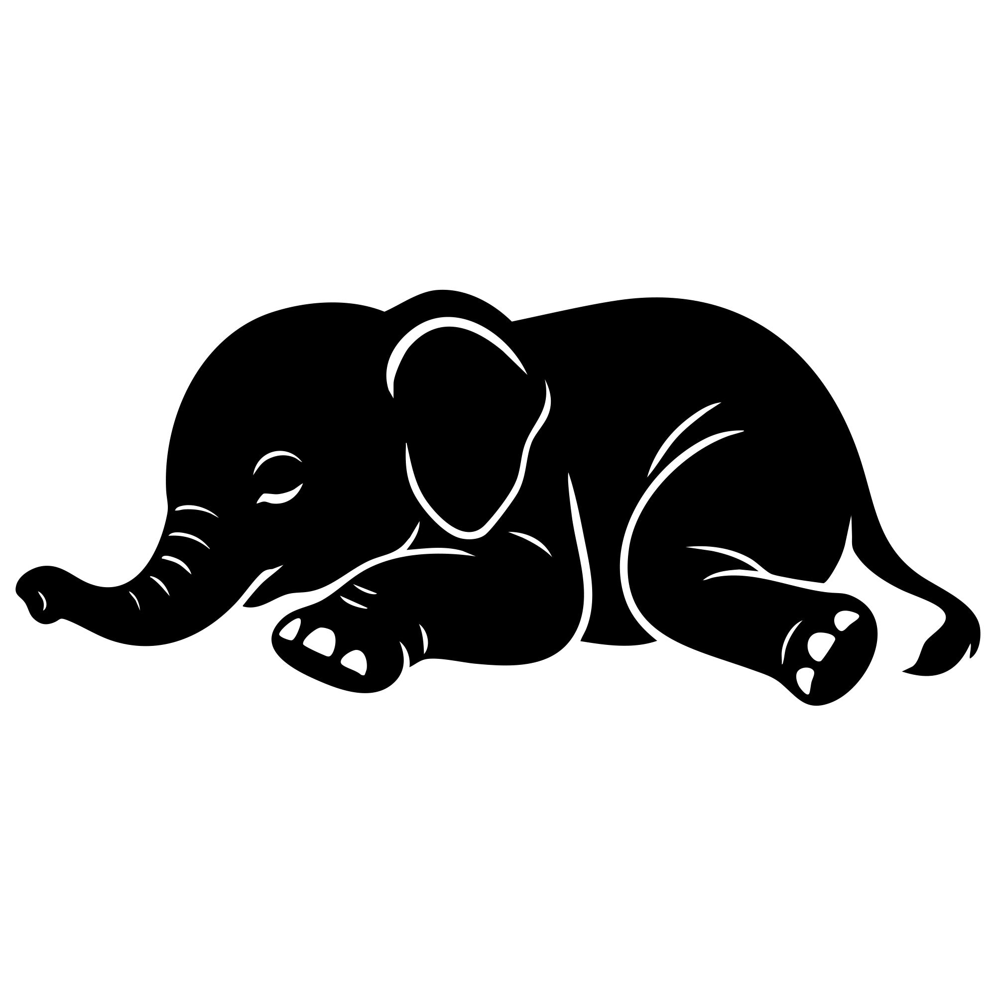 Baby Elephant DXF File – CNC Cutting Design | AWELEPHANT460