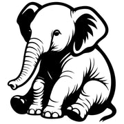 Baby Elephant DXF File – CNC Cutting Design | AWELEPHANT465