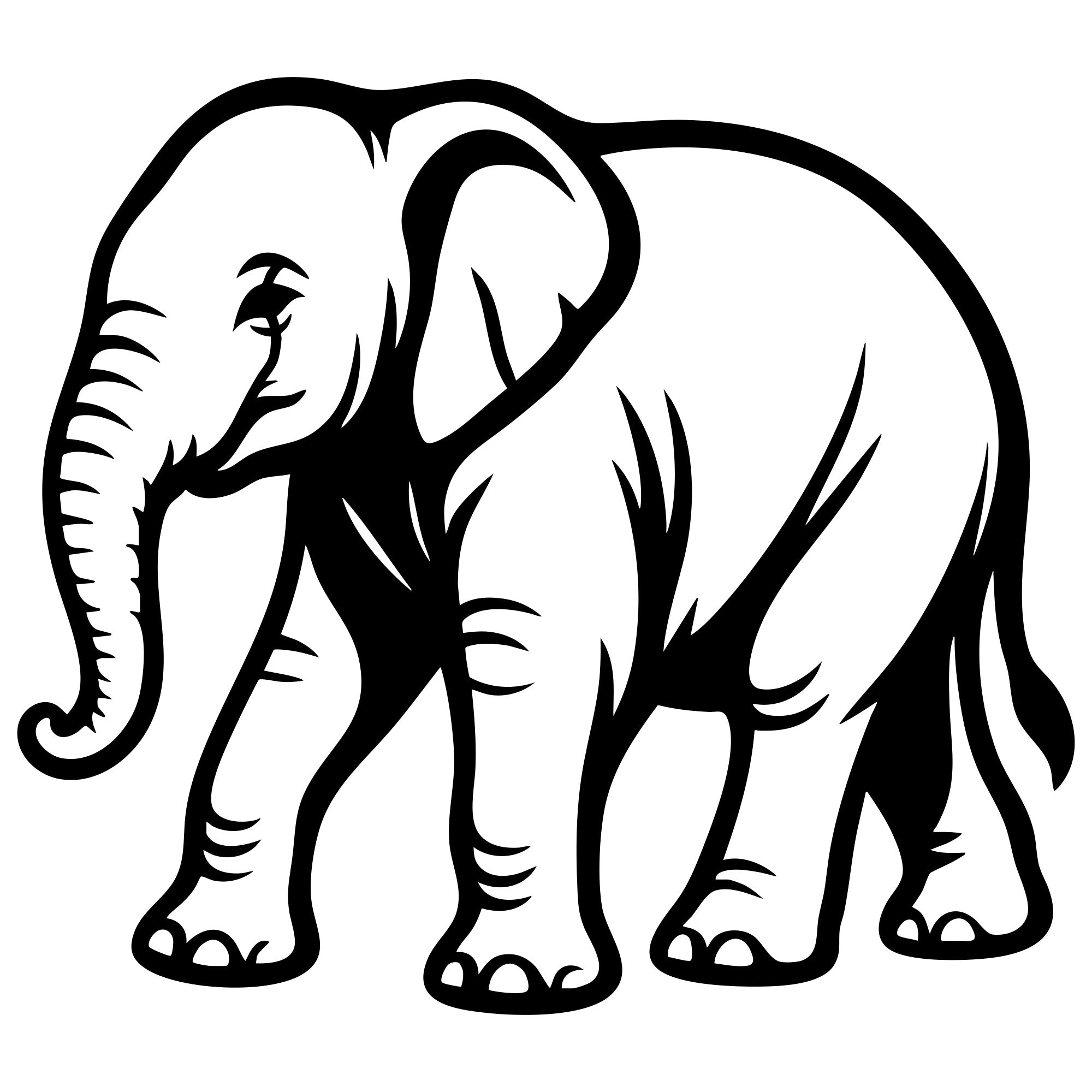 Baby Elephant DXF File – CNC Cutting Design | AWELEPHANT466