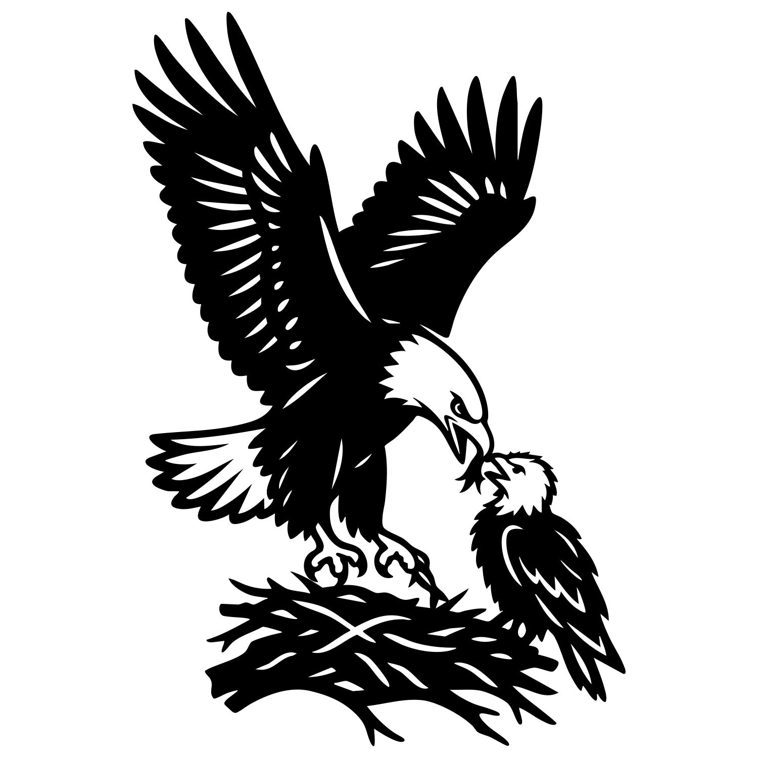 Bald Eagle Family DXF File – CNC Cutting Design | ABEAGLE179