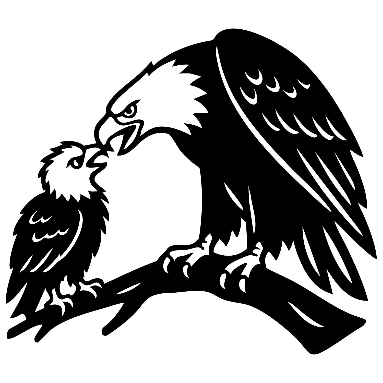 Bald Eagle Family DXF File – CNC Cutting Design | ABEAGLE180