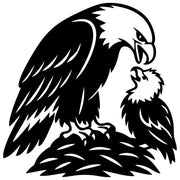 Bald Eagle Family DXF File – CNC Cutting Design | ABEAGLE182