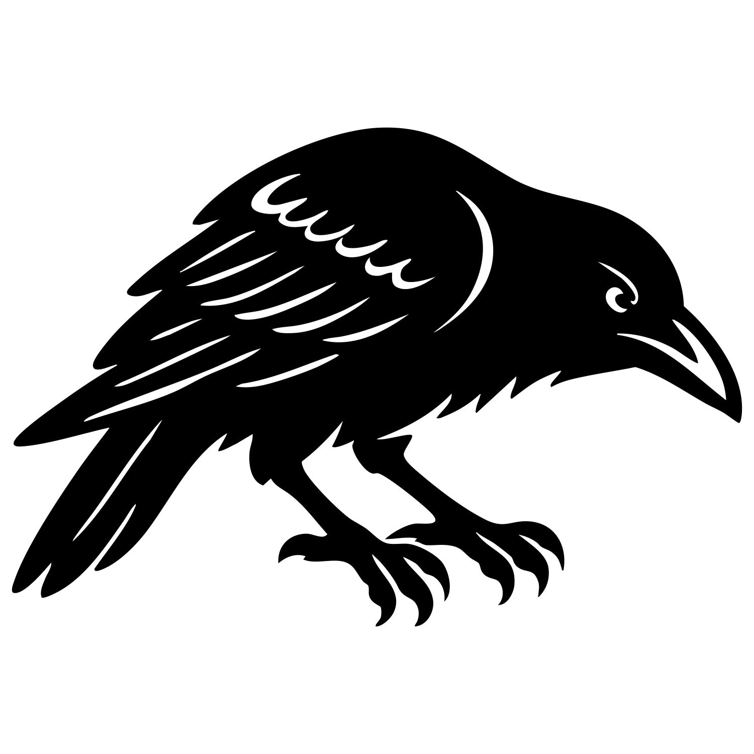 Common Raven DXF File – CNC Cutting Design | ABCROW102
