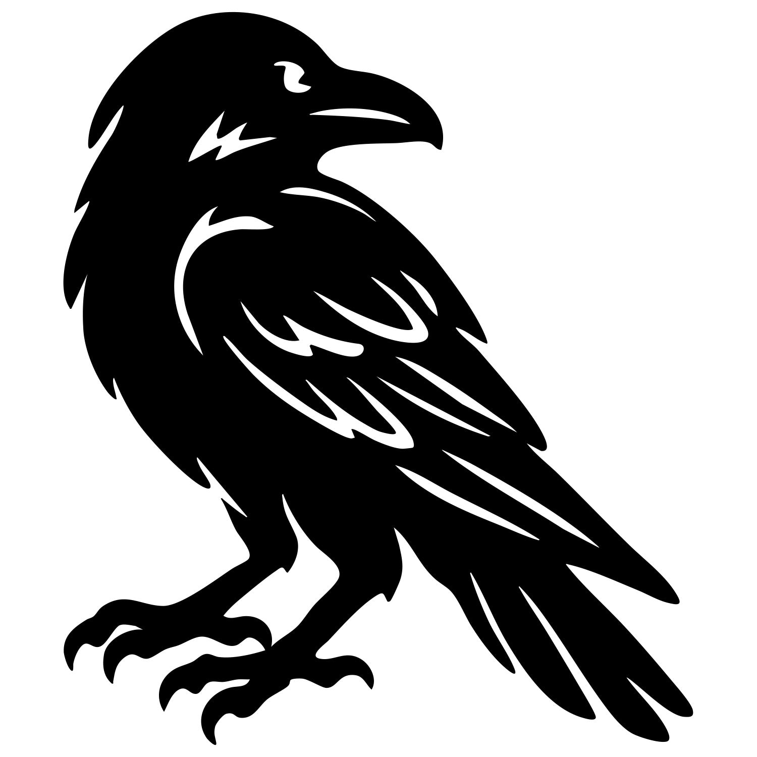 Common Raven DXF File – CNC Cutting Design | ABCROW105