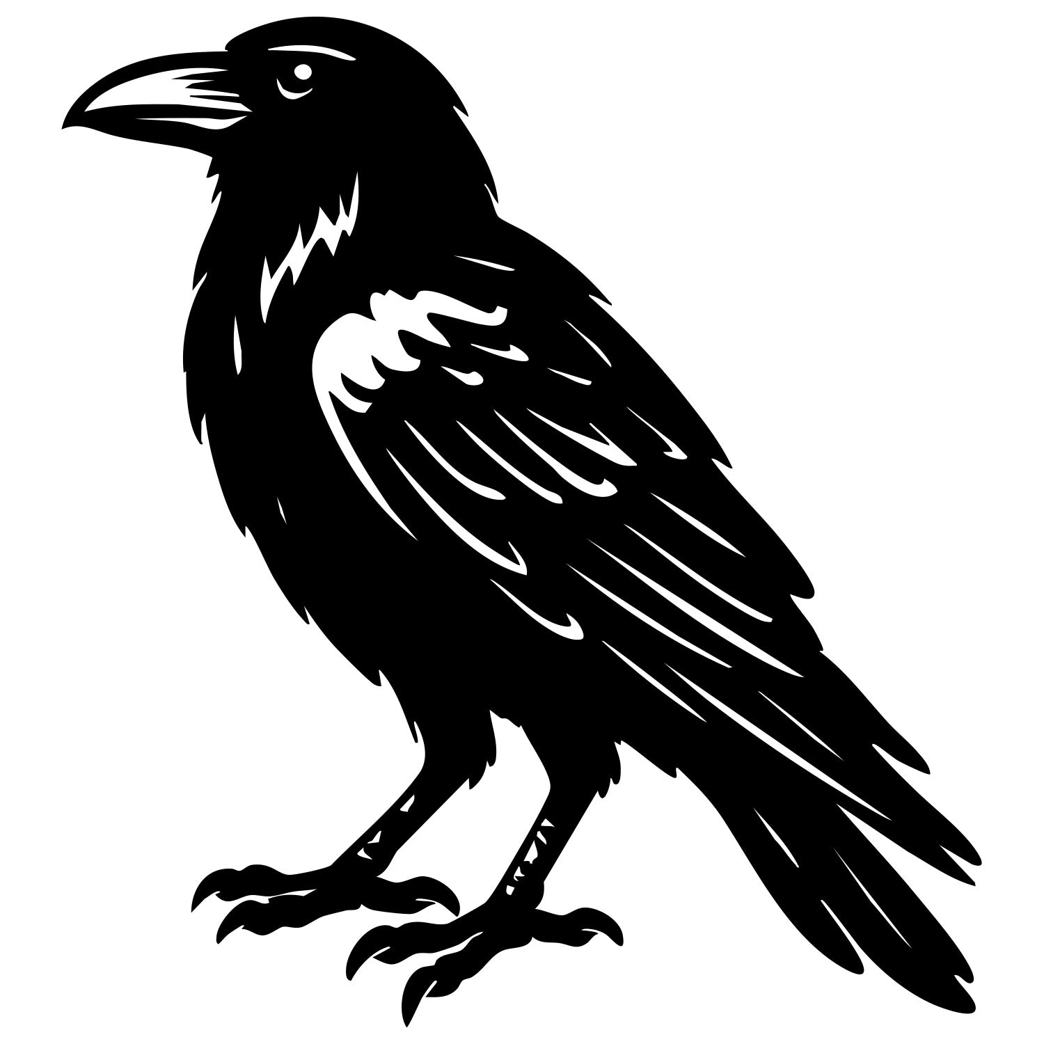 Common Raven DXF File – CNC Cutting Design | ABCROW107