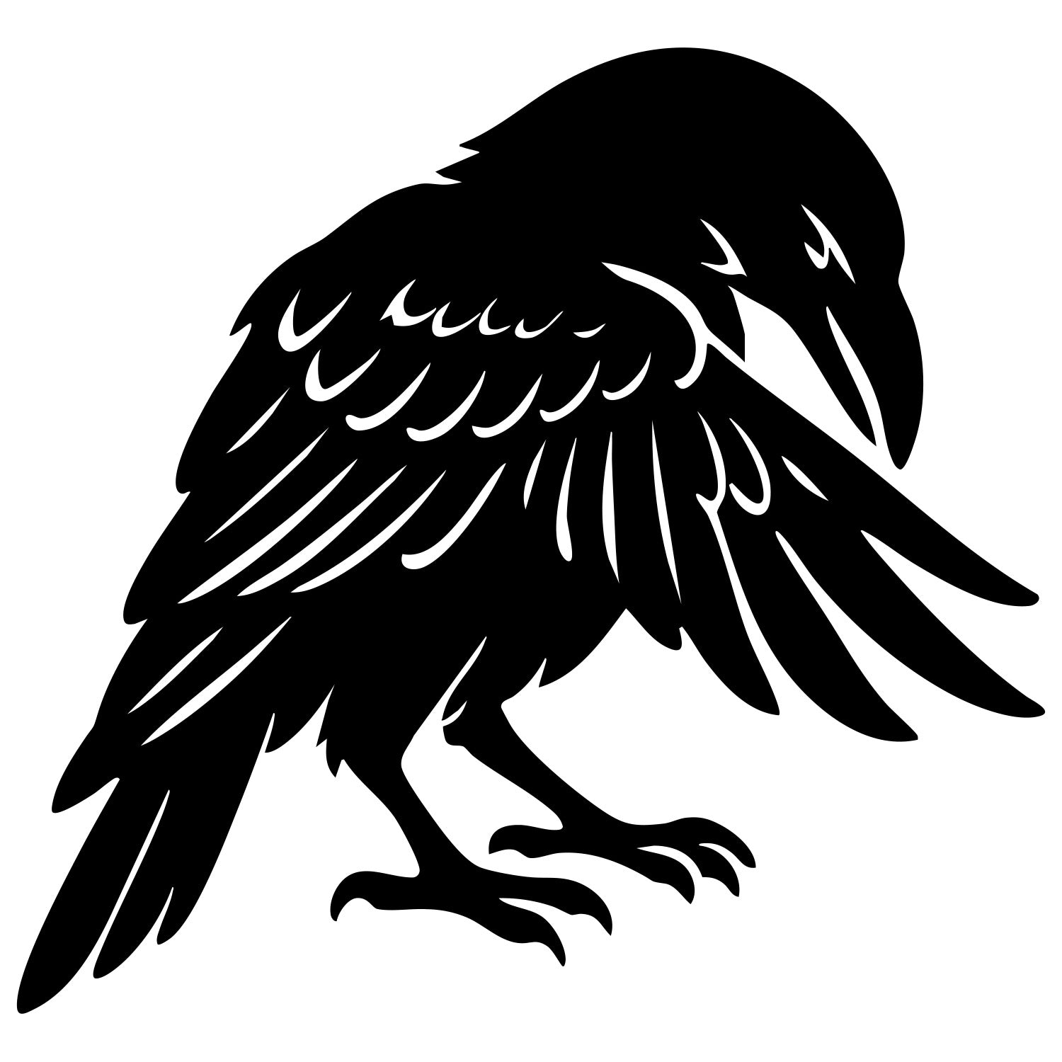 Common Raven DXF File – CNC Cutting Design | ABCROW110