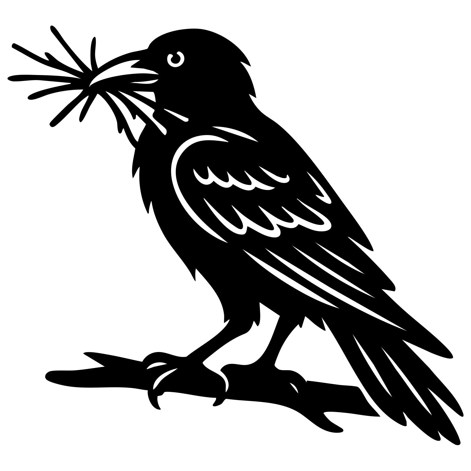 Common Raven DXF File – CNC Cutting Design | ABCROW111