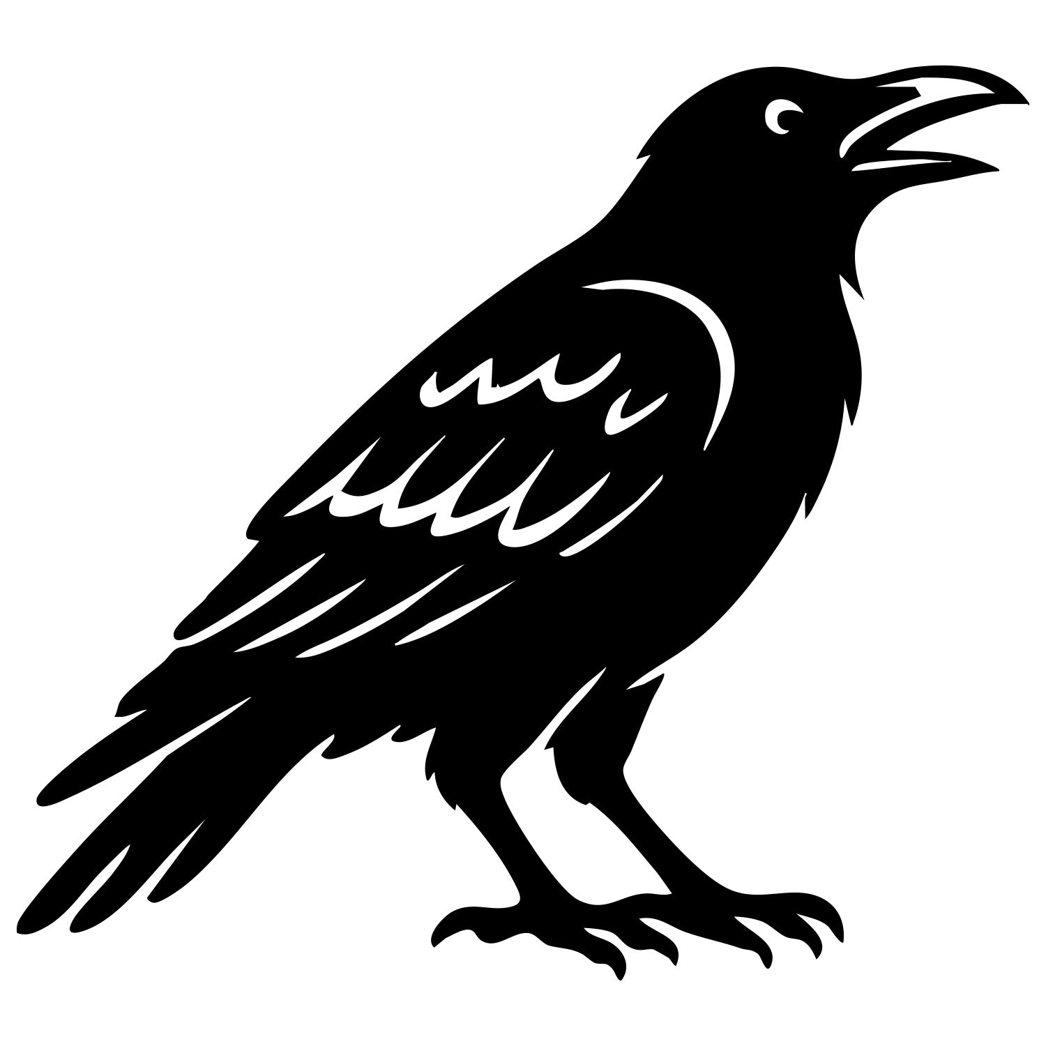 Common Raven DXF File – CNC Cutting Design | ABCROW113