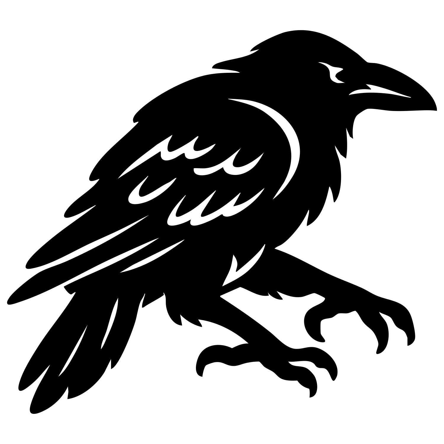 Common Raven DXF File – CNC Cutting Design | ABCROW116