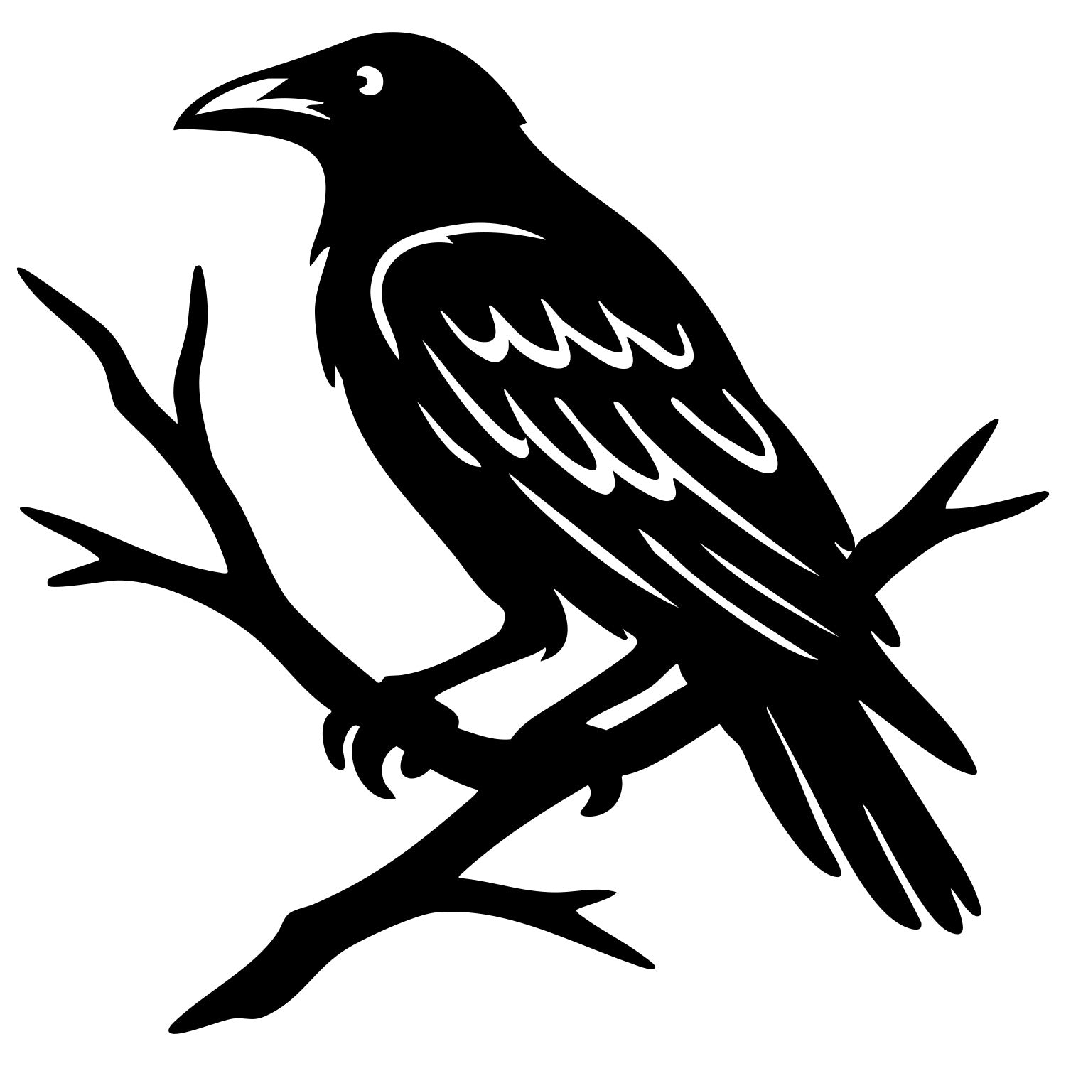 Common Raven DXF File – CNC Cutting Design | ABCROW117